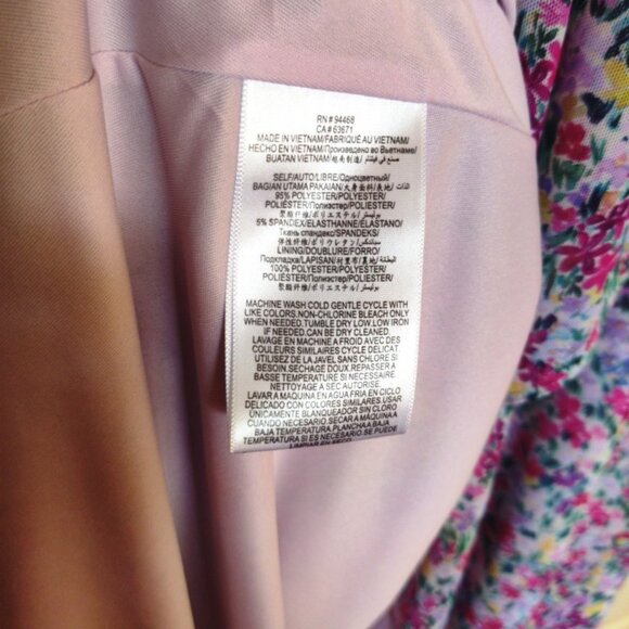 BCBGeneration 3/4 Sleeve, Faux Wrap, High Low Dress in Pink Floral, Sz 14, NWT - Picture 4 of 10